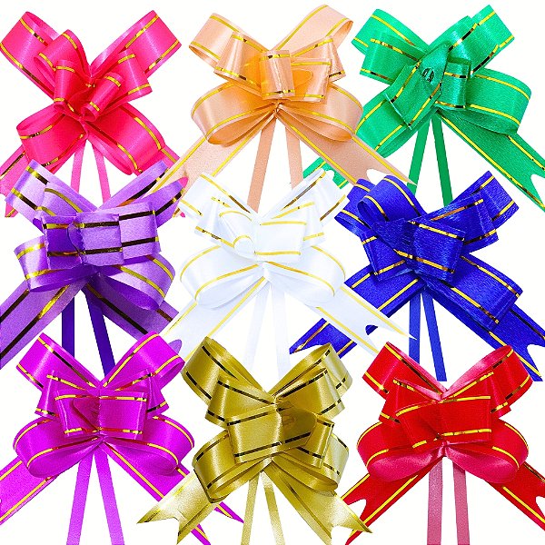 200 Laço Fácil com fio dourado 18mm x 34cm