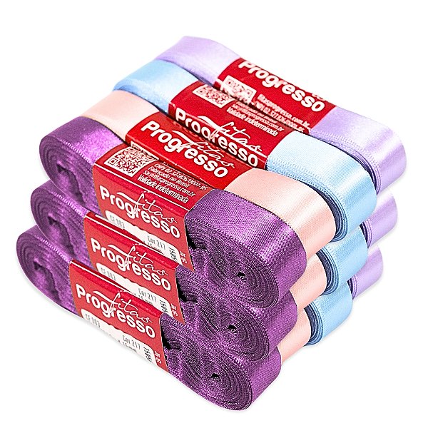 Fita de Cetim Decorativa 15 mm x 10 Metros Cores Lisas