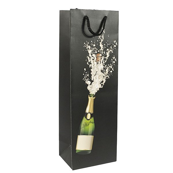 Sacolas para Vinho Luxo Estampadas Champagne 12x9x36cm