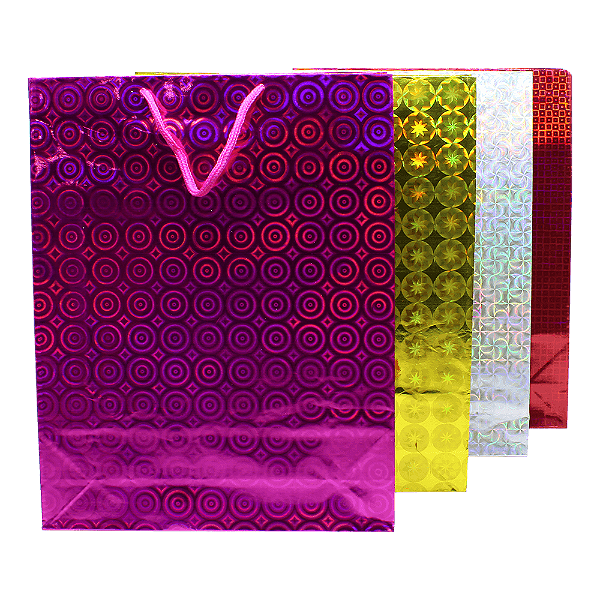 Sacola de Papel Para Presente 3D Tam.34x26x8 Kit 12 Unidades