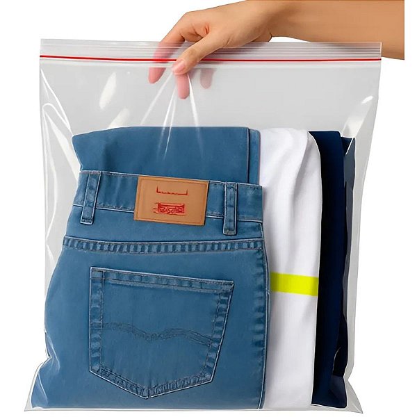 Saco Zip Lock Plástico Transparente tam. 35x45 100 Und.