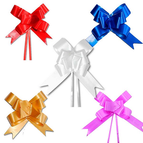 KIt 200 Laços Fácil Liso 18mm x 34cm Pacote Sortidas