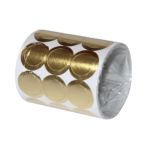 Etiqueta Adesiva para Presente Rolo com 150 Etiquetas Prata e Dourado