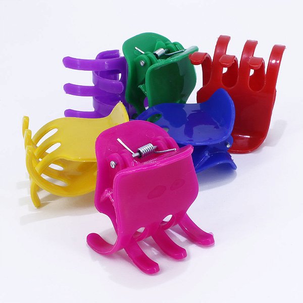 Pacote com 12 Unidades Piranha Prendedor de Cabelos Media