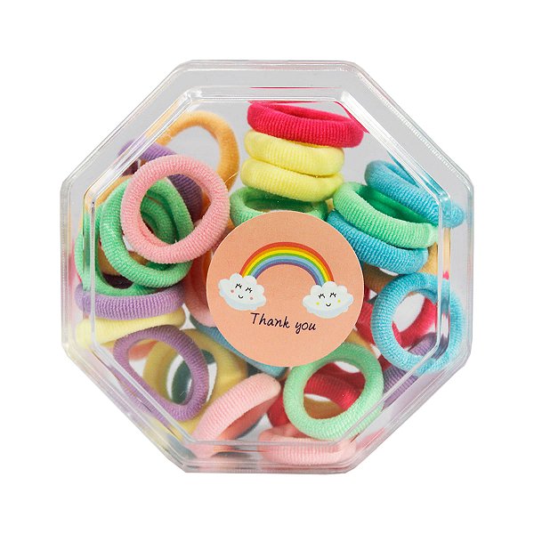 caixa de xuxinha para cabelo colorido 40 a 120 unidades mix