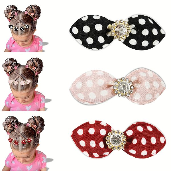 Presilha de Cabelo com lacinho, Cartela com 12 unidades coloridas