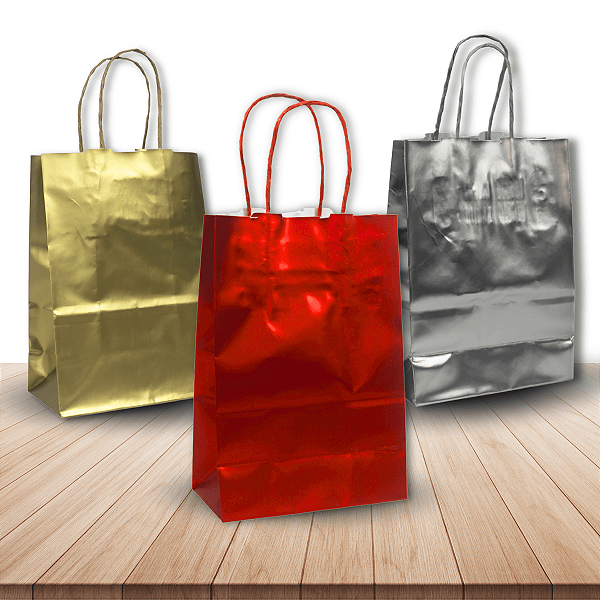 Kit 10 Sacolas Kraft Tamanho 26x19x9 cm Modelo Premium