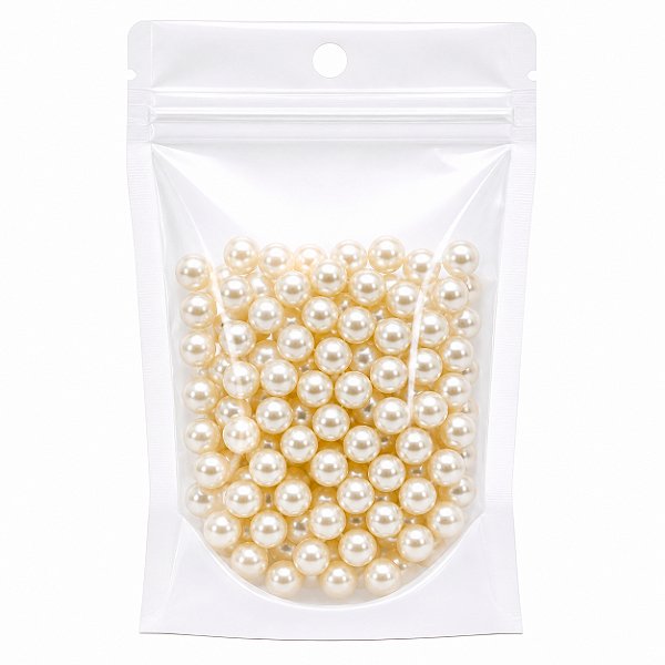 100 un Saco Hermético 7x10cm Fundo Branco Visor com Furo