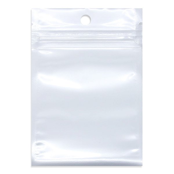 100 un Saco Hermético 7x10cm Fundo Branco Visor com Furo