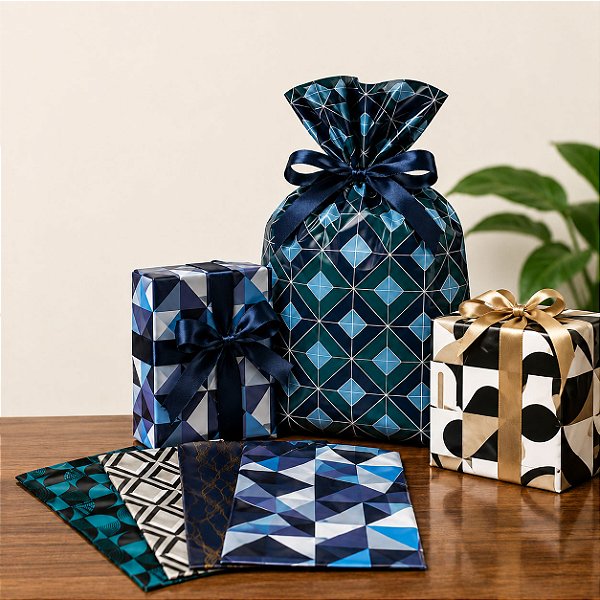 50 Sacos de Presente Laminado Tema Masculino 30x44cm