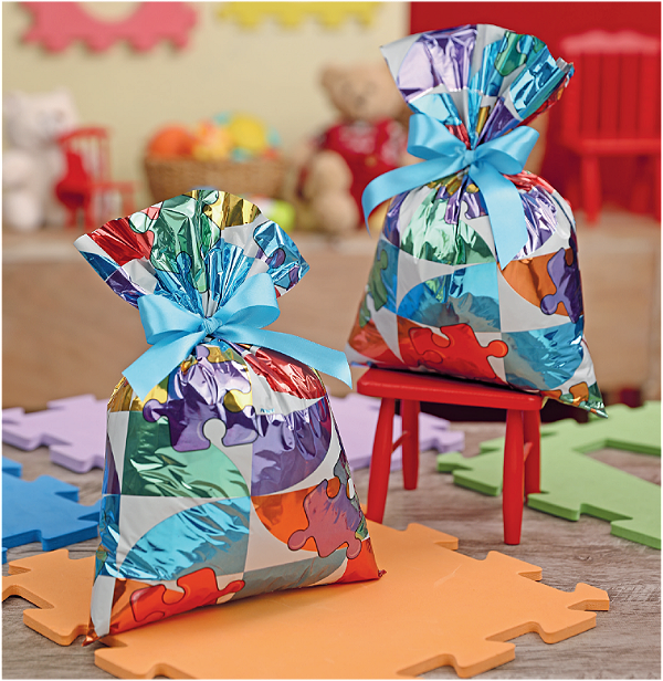 Saco de Presente Laminado Tema Kids Infantil Tamanho 25x37cm 50un