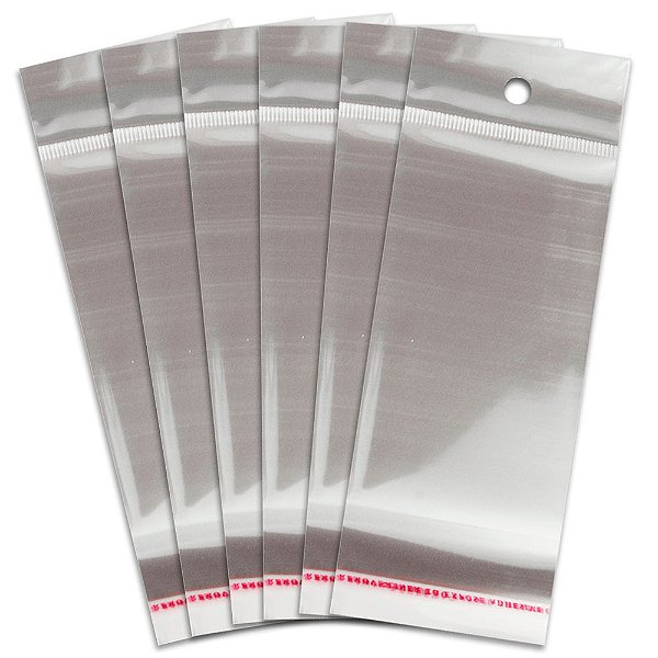 Saco Plástico Adesivado com Solapa 7x12+3 cm 1000 unidades