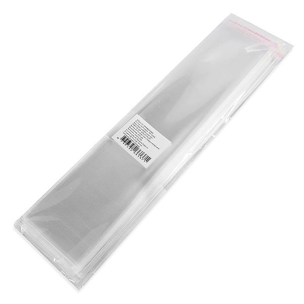 Kit 100 Unidades saco Plástico Adesivado Sem Furo 6x25+3 cm