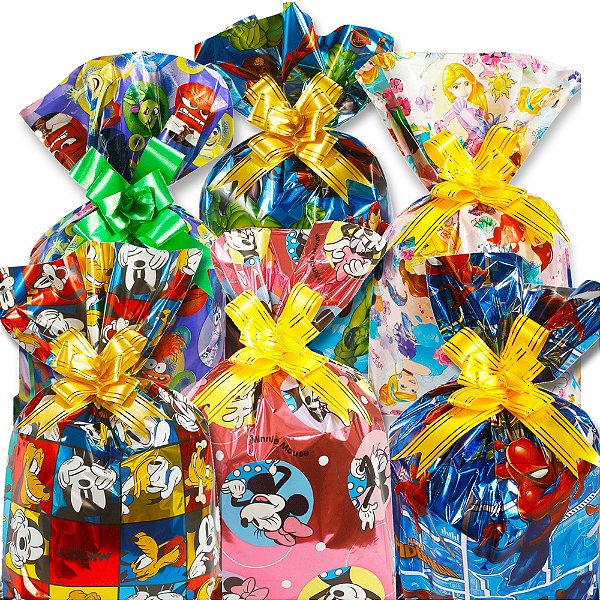 40 Sacos de Presente Personagens Diversas Estampas 20x29 cm