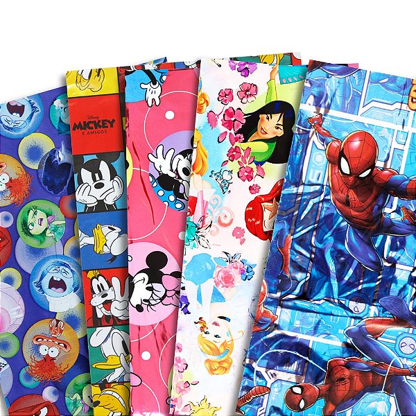 25 Sacos de Presente Personagens Diversas Estampas 50x70 cm