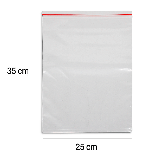 Saco Zip Lock 25x35 cm 100 unidades Transparente