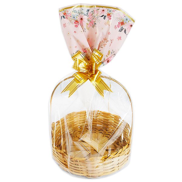 25 Unidades Saco Para Cesta Tema Floral Packpel 45x59 cm