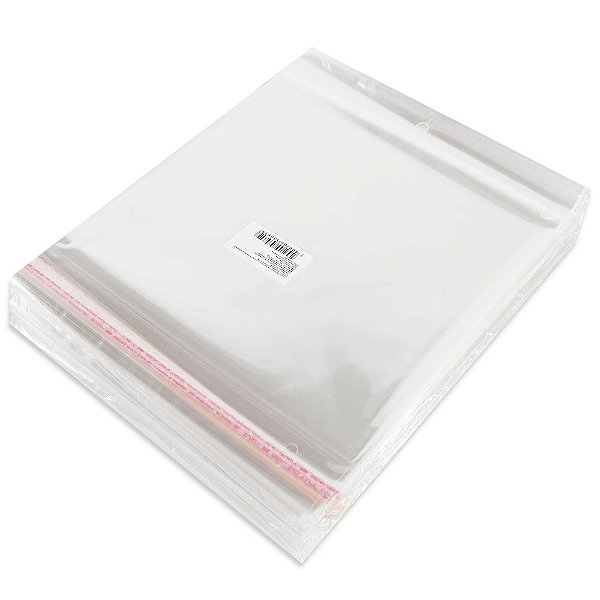 Saco Plástico Adesivado com Solapa 25x25 cm 1000 unidades