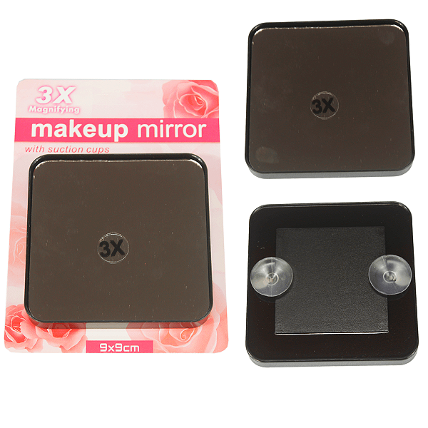 Espelho de Aumento 3x quadrado com Ventosa Portátil