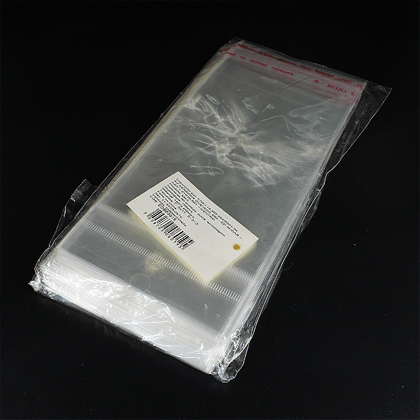 Saco Plastico Adesivado COM Solapa, 7x10+3 cm. Pacote com 100 unidades