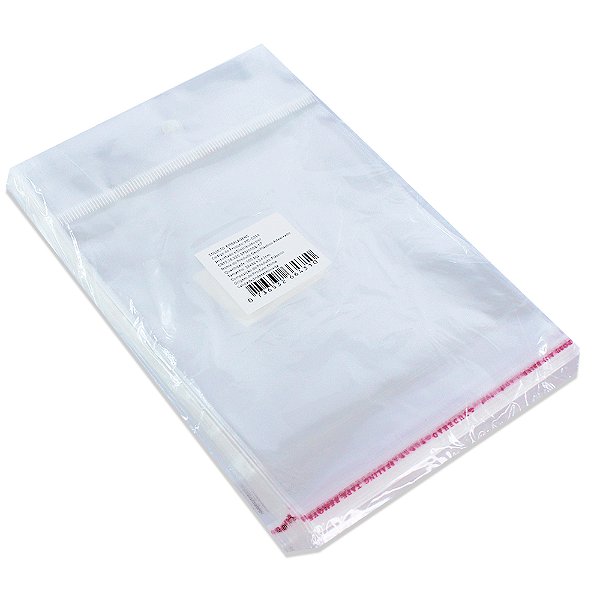 100 Unidades saco Plástico Adesivado com Solapa 12x12+3 cm