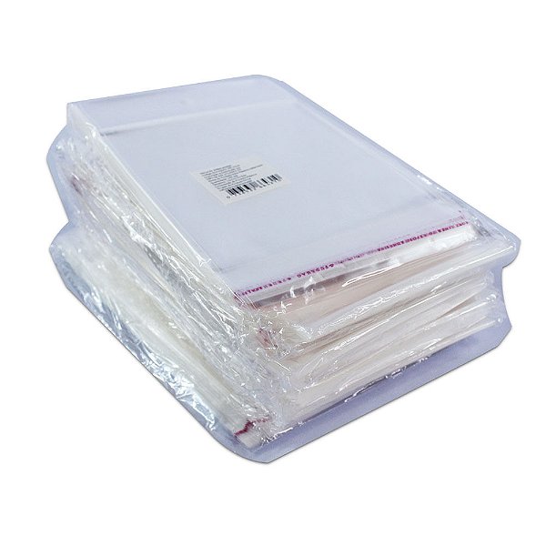 1000 Unidades saco Plástico Adesivado com Solapa 12x12+3 cm
