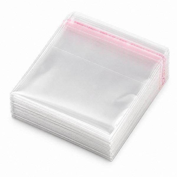Saco Plástico Adesivado 7x7+3 cm Transparente 100 Unidades
