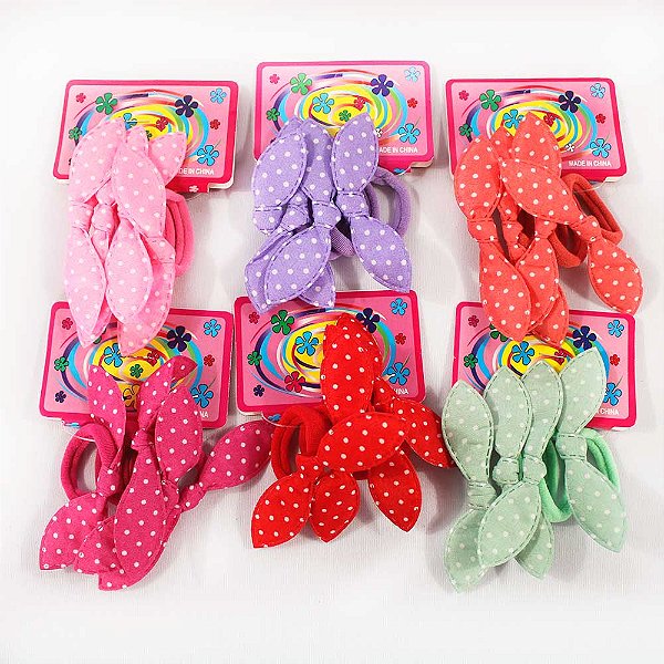 Kit com  48 Xuxinha Laço Para Cabelo Poá Pastel Laço Coloridos