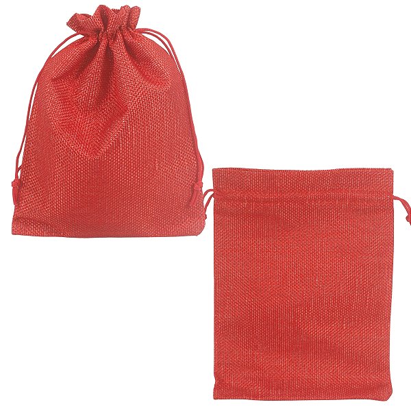 Kit com 10 Saquinhos de Juta 14x20 cm Cordão para Fechamento