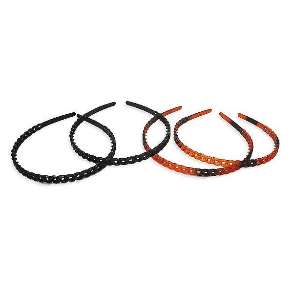 Tiara de cabelo de Plástico, pacote com 12 unidades Preto e marrom