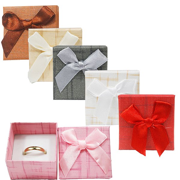Kit 24 Caixas para Anel e Aliança Tam 5x5cm xadrez