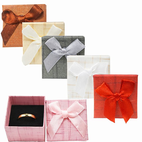 Kit 24 Caixas para Anel e Aliança Tam 5x5cm xadrez