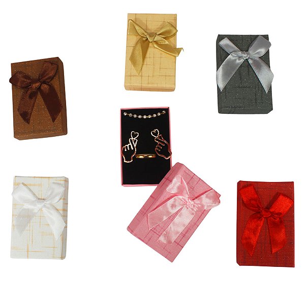 Kit 24 unidades Caixa para Conjunto de Joias 5x8cm xadrez
