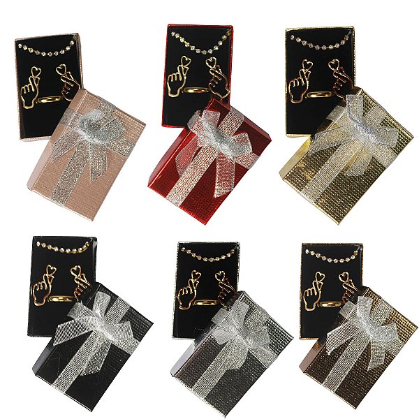 Kit 24 unidades Caixa para Conjunto de Joias 5x8cm