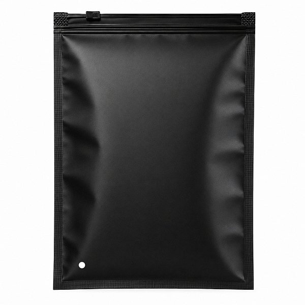 Kit 50 unidades Saco Zíper Trilho Preto 18x25 cm