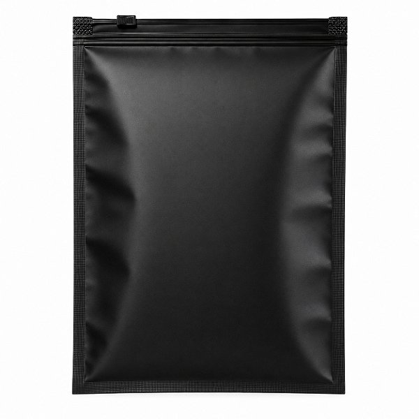 Kit 50 unidades Saco Zíper Trilho Preto 18x25 cm