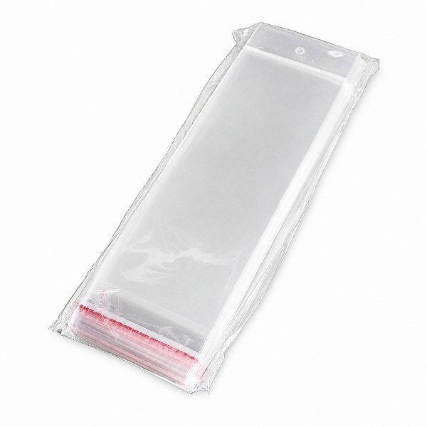 Saco Plástico Adesivado 8,5x22cm com Solapa 100 Unidades