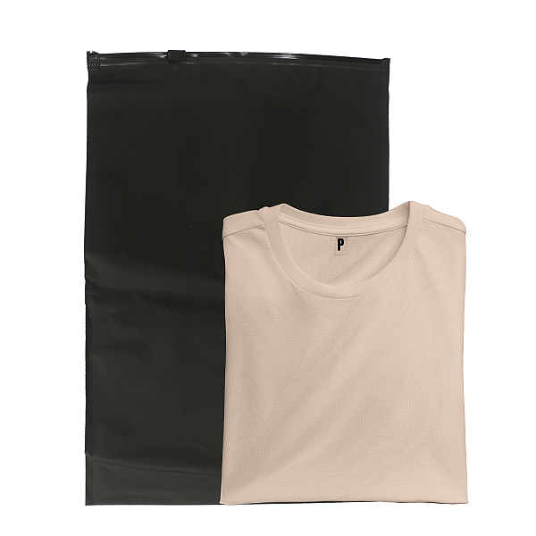 Kit 50 unidades Saco Zíper Trilho Preto 25X35 cm