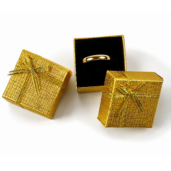 Kit 24 Caixinha De Presente para Anel Tamanho 4x4 Dourado