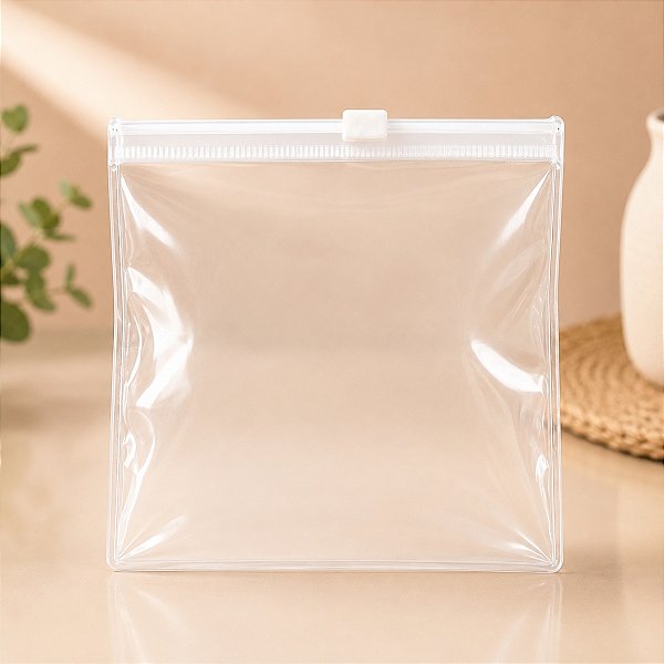 Saco Zip PVC Transparente 12x12cm Kit 50 Unidades