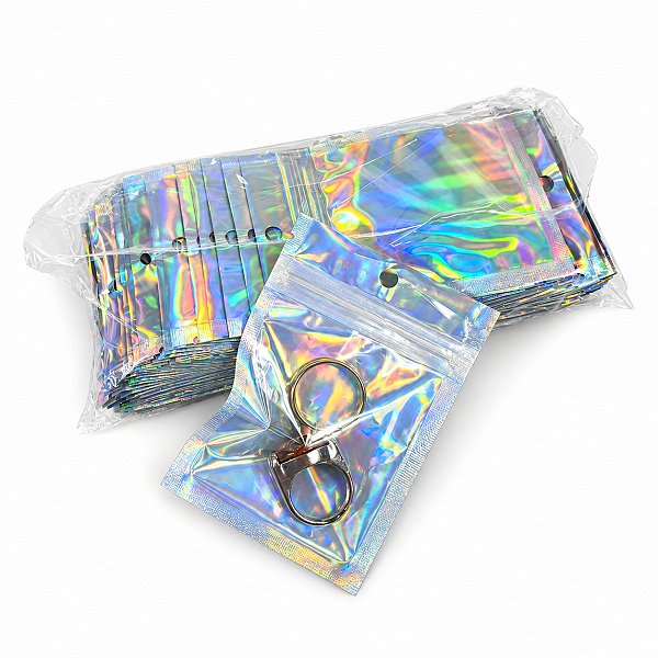 Saco Holográfico 7x10cm Zip Lock Hermético Kit 100 Unidades