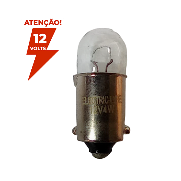 Lâmpada 69 Halógena Miniatura T4W 12Volts 4W Ba9S 1 Polo
