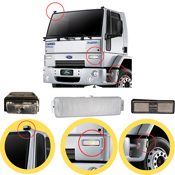 Lanterna Estribo+delimitadora+pisca Le Ford Cargo Até 2011