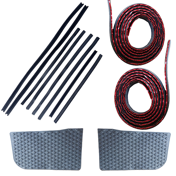 KIT 2 BORRACHA PORTA CANALETA C/PESTANA VW DELIVERY/WORKER