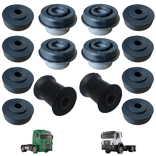 KIT MANCAL COXIM+BUCHA TRAVA CABINE TRASEIR VW CONSTELLATION
