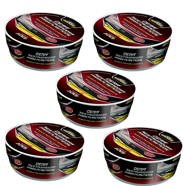 KIT 5 CERA RESTAURADORA PARA PLASTICOS 100G AUTOSHINE