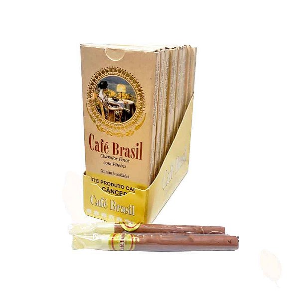 Caixa Cigarrilha Café Brasil Tradicional Com Piteira - 10 maços