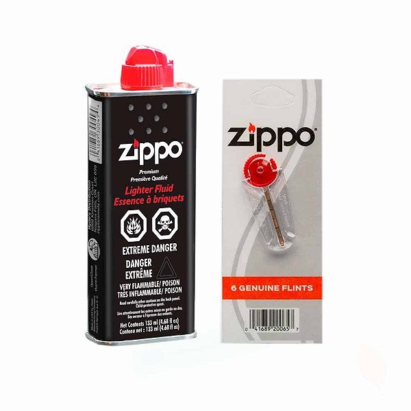 Kit Fluído e Pedra para Isqueiro Zippo