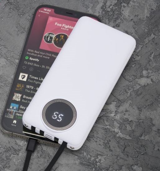 Power Bank 10.000mAh com Lanterna e Multissaídas