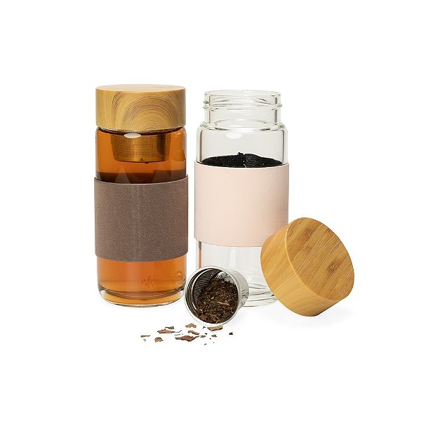Garrafa De Vidro 400ml Com Infusor
